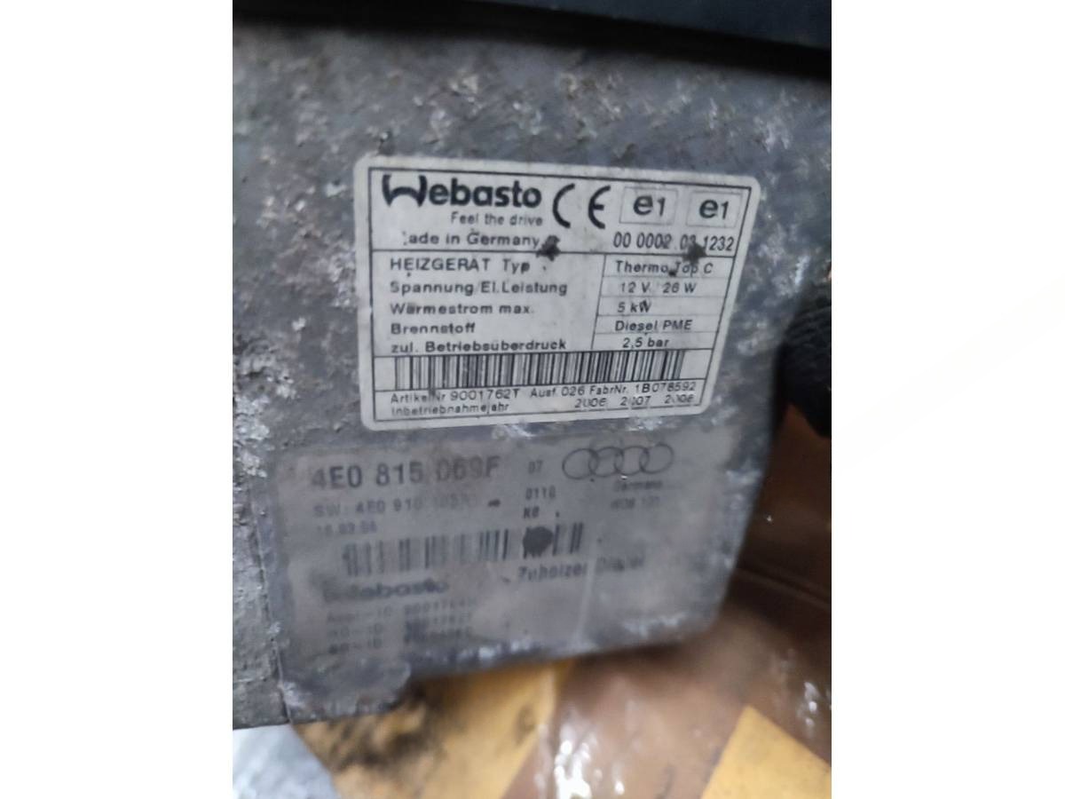 Автономный отопитель Audi A8 D3 (S8), 2006 г., OEM 4E0815069F, арт. 008506, фото 2