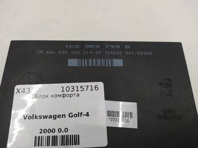 Блок комфорта Volkswagen Golf, 2000 г., OEM 1C0959799B, арт. 10315716, фото 2