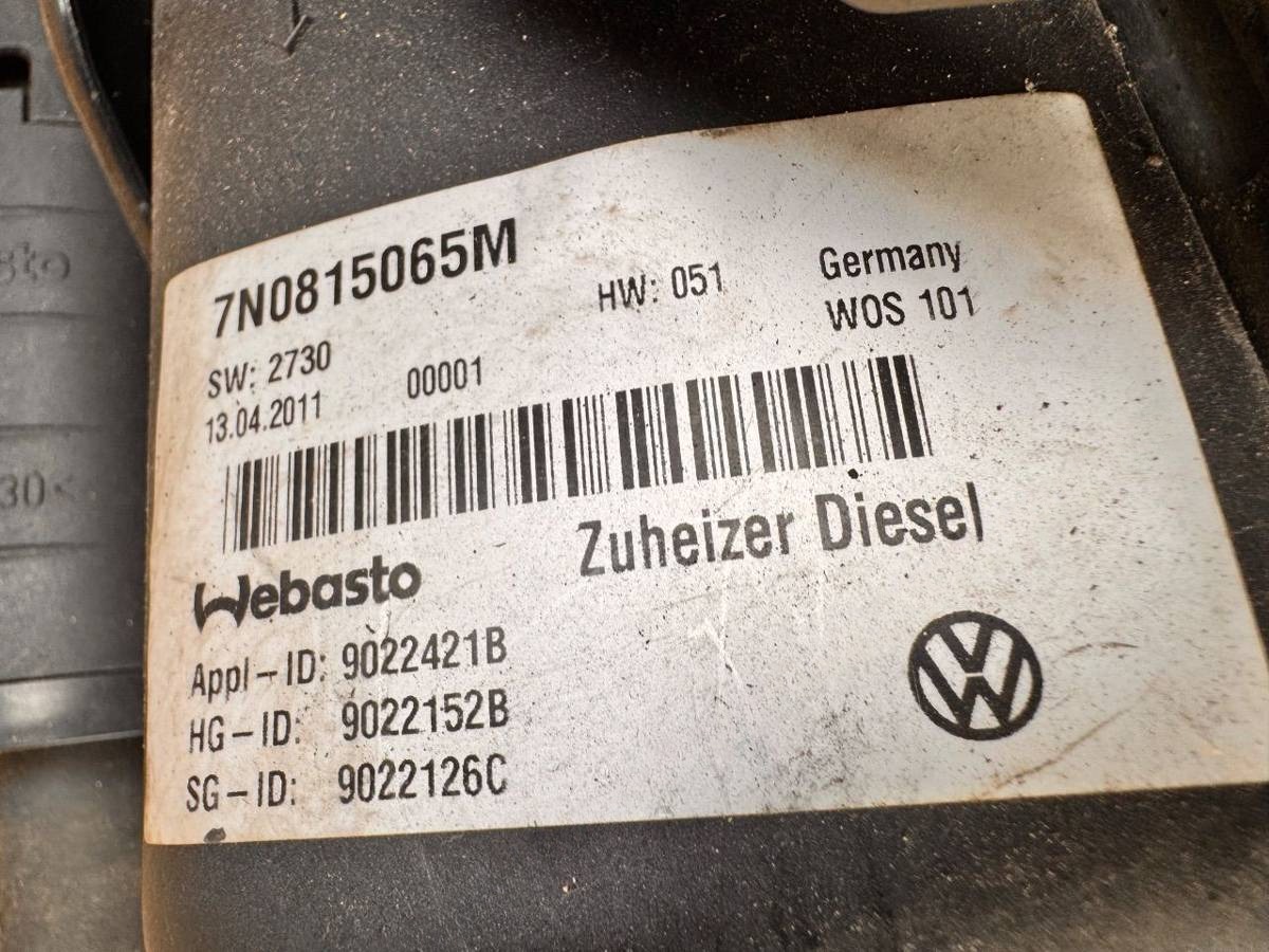 Автономный отопитель Volkswagen Sharan, 2011 г., OEM 7N0815065M, арт. 113785584, фото 3