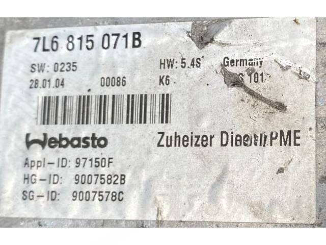 Автономный отопитель Volkswagen Touareg (GP) I, 2002 г., OEM 7l6815071b, арт. 6349, фото 3