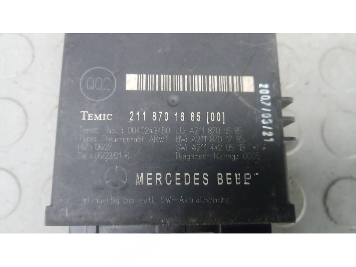 Блок управления Mercedes E W211 W211, 2007 г., OEM 211870168500, арт. 64T15NC01_A96810, фото 4