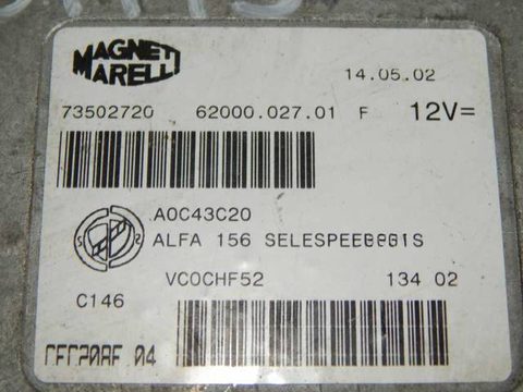 Блок управления АКПП Alfa Romeo 156, 2002 г., OEM 620002701F, арт. 34775