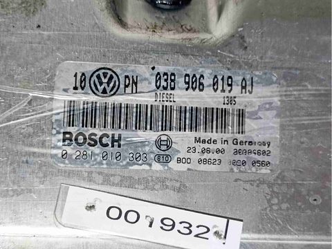 Блок управления двигателем Volkswagen Passat, 1999 г., OEM 038906019aj, арт. 001932, фото 2