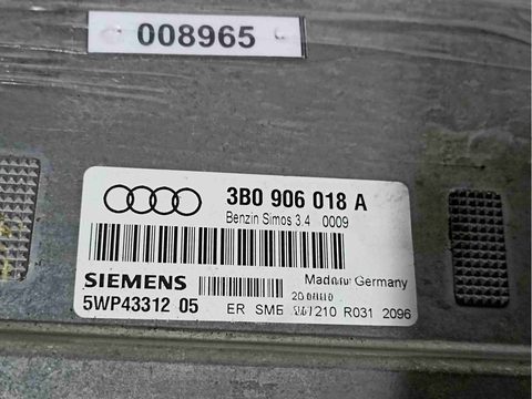 Блок управления двигателем Audi A4, 2000 г., OEM 3b0906018a, арт. 008965, фото 2