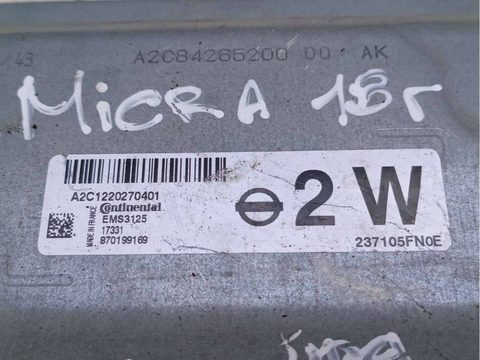 Блок управления двигателем Nissan Micra, 2018 г., OEM A2C1220270401, арт. 76559550, фото 2