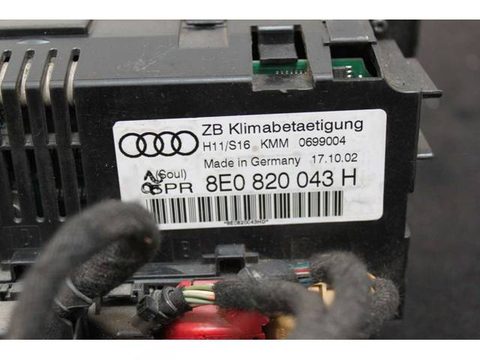 Блок управления печки/климат-контроля Audi A4 B6, 2002 г., OEM 8E0820043H, арт. 833, фото 3