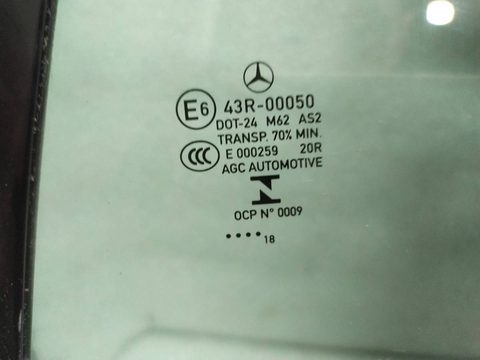 Стекло двери задней левой Mercedes C W205, 2016 г., OEM A2056700103, арт. 18899, фото 2