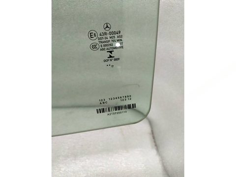Стекло двери задней левой Mercedes E W213, 2017 г., OEM A2137350110, арт. 23165, фото 5