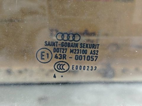Стекло двери задней правой Audi A4 B7, 2004 г., OEM 43r001057, арт. 170360, фото 2