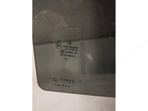 Стекло двери задней правой Mercedes GLC X253, 2022 г., OEM A2537350600, арт. 33217, фото 2