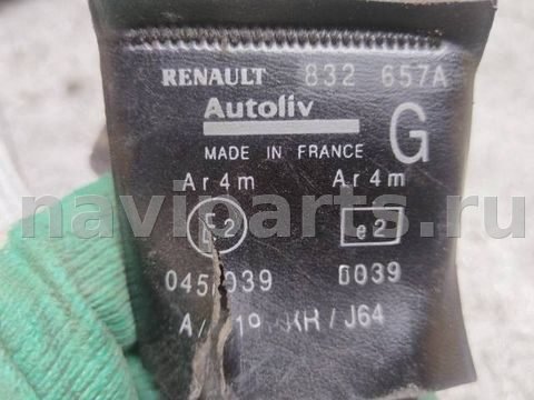 Ремень безопасности задний левый Renault Scenic, арт. 168551, фото 4