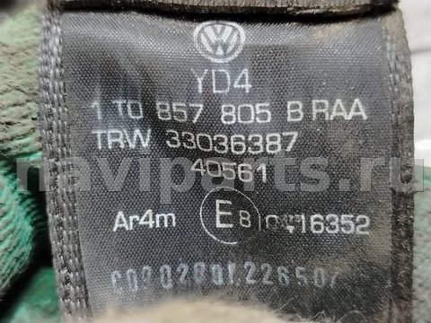 Ремень безопасности задний левый Volkswagen Touran, OEM 1т0857805, арт. 182078, фото 4