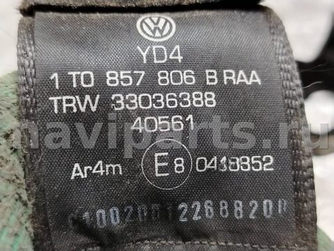 Ремень безопасности задний правый Volkswagen Touran, OEM 1т0857806, арт. 182079, фото 4