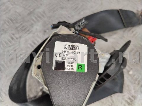 Ремень безопасности задний правый Renault Scenic, OEM 632275700D, арт. A03507297, фото 2