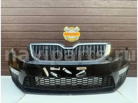 Бампер передний Skoda Octavia, 2013 г., OEM 5EO807221F, арт. 9165