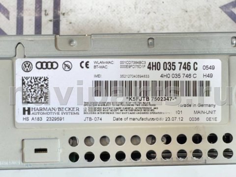 Блок мультимедиа Audi A8 D4 (S8), 2012 г., OEM 4H0035746C, арт. 25181, фото 4