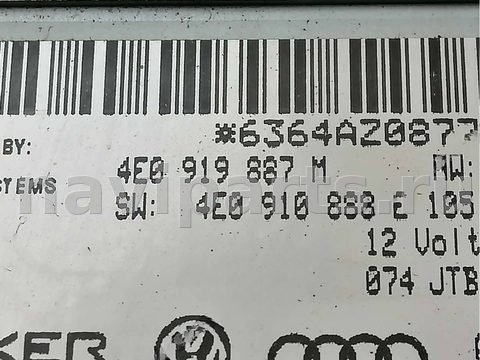 Блок навигации Audi A6 Allroad C6, 2007 г., OEM 4E0919887M, арт. 86012815, фото 10