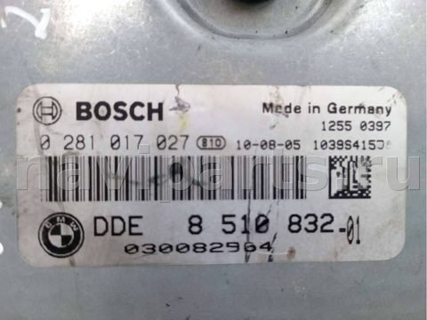 Блок управления двигателем BMW 3 E90/E91/E92/E93, 2010 г., OEM 0281017027, арт. 86006909