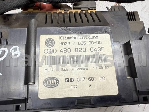 Блок управления печки/климат-контроля Audi A6, 2003 г., OEM 4B0820043F, арт. A46408_1, фото 3