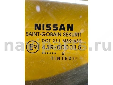 Форточка задняя левая Nissan Navara, 2007 г., OEM 82263EB320, арт. 186930