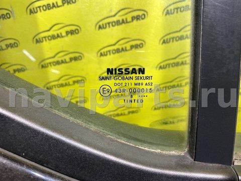 Форточка задняя правая Nissan Navara, 2008 г., OEM 82262EB300, арт. 185716, фото 2