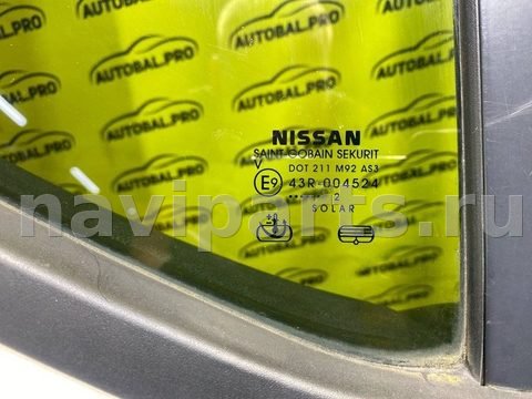 Форточка задняя правая Nissan Navara, 2012 г., OEM 82262EB300, арт. 250666, фото 4