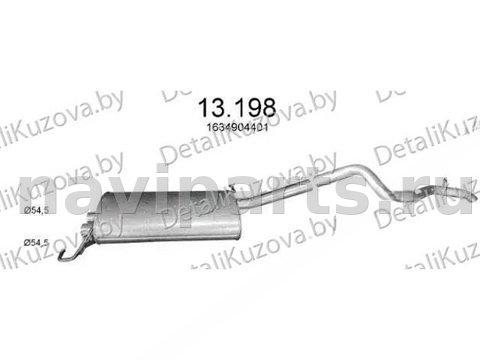 Глушитель Mercedes ML W163, 1998 г., арт. 99381