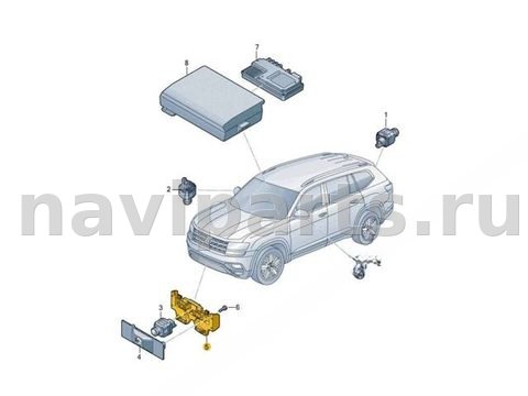 Камера переднего вида Volkswagen Teramont, 2020 г., OEM 3CN980803a, арт. B119893_2, фото 2