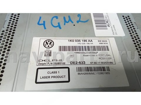 Магнитола Volkswagen Golf, 2011 г., OEM 1K0035186AA, арт. 4GM02I401_A263351, фото 4