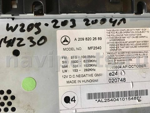 Магнитола Mercedes CLK W209, 2003 г., OEM 2098202689, арт. 8111, фото 3
