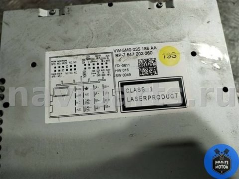 Магнитола Volkswagen Sharan, 2011 г., OEM 5M0035186AA, арт. B00111106, фото 5