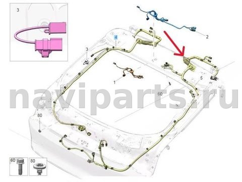 Проводка крышки багажника Zeekr 001, 2024 г., OEM 6608001922, арт. KL2493, фото 3