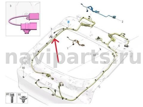 Проводка крышки багажника Zeekr 001, 2024 г., OEM 6608001921, арт. KL2494, фото 3