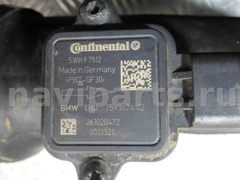 Расходомер воздуха (ДМРВ) BMW 5 F10/F11/GT F07, 2011 г., OEM 13627593624, арт. 00113154