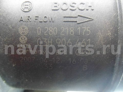 Расходомер воздуха (ДМРВ) Volkswagen Touareg, 2008 г., OEM 03H906461, арт. 00181464, фото 2