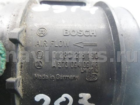 Расходомер воздуха (ДМРВ) Mercedes C W203, 2006 г., OEM 2730940948, арт. 00197452, фото 2