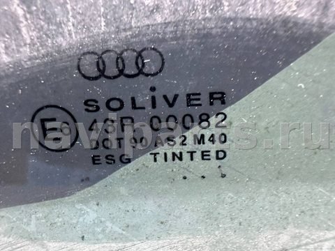 Стекло двери передней левой Audi A6 C5 (S6,RS6), 1998 г., арт. B93692393, фото 2
