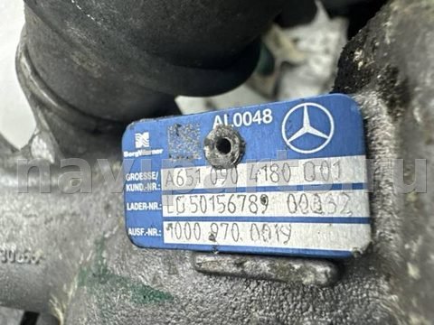 Турбина Mercedes C W204, 2010 г., OEM A6510904180001, арт. 6799, фото 2
