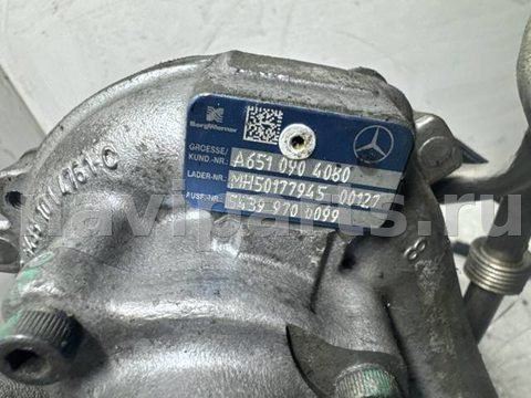 Турбина Mercedes C W204, 2010 г., OEM A6510904080, арт. 6853, фото 2